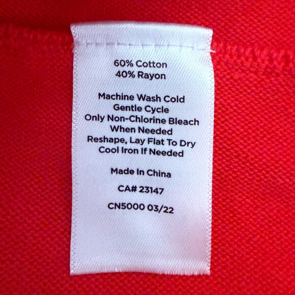 Talbots Petite Small Red Ruffle Collar Fit Flare Sweater Dress Office Siren - Picture 6 of 11